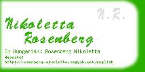 nikoletta rosenberg business card